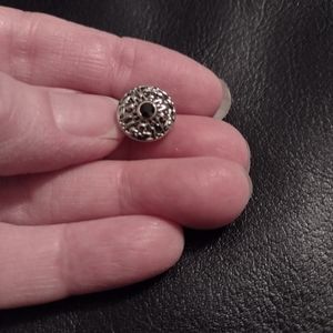 Black & Silver 12 mm MINI SNAP with stylized M , Magnolia and Vine